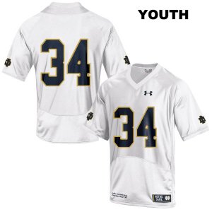 Notre Dame Fighting Irish Youth Jahmir Smith #34 White Under Armour No Name Authentic Stitched College NCAA Football Jersey TEG7099IX